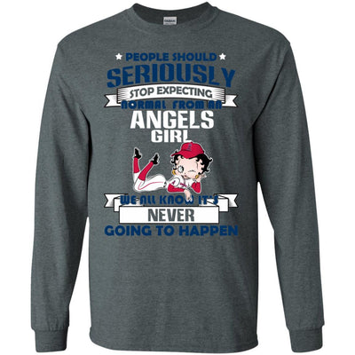 People Should Seriously Stop Expecting Normal From A Los Angeles Angels Girl T Shirt