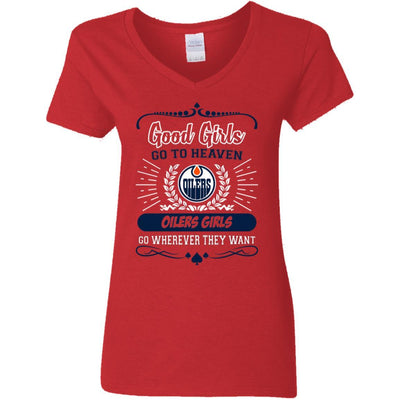 Good Girls Go To Heaven Edmonton Oilers Girls T Shirts