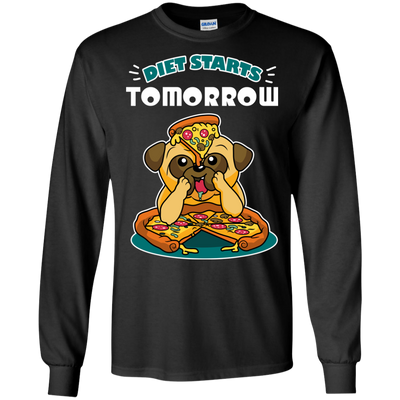 Diet Starts Tomorrow Pug T Shirts