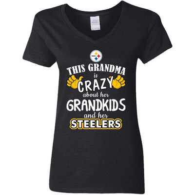 Funny This Grandma Is Crazy About Her Grandkids And Her Steelers T Shirts