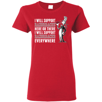 I Will Support Everywhere Arkansas Razorbacks T Shirts