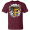 Colorful Earthquake Art Pittsburgh Pirates T Shirt