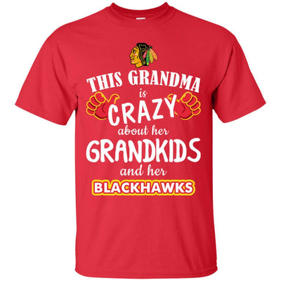 Funny This Grandma Is Crazy About Her Grandkids And Her Blackhawks T Shirts