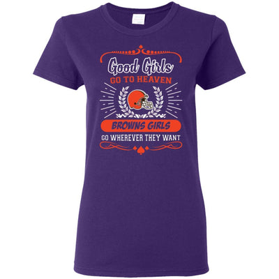 Good Girls Go To Heaven Cleveland Browns Girls T Shirts