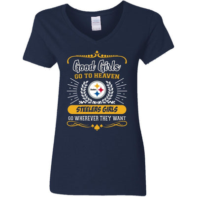 Good Girls Go To Heaven Pittsburgh Steelers Girls T Shirts