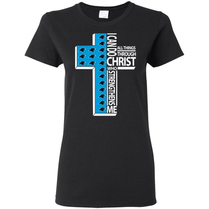 Gorgeous I Can Do All Things Through Christ Carolina Panthers T Shirts