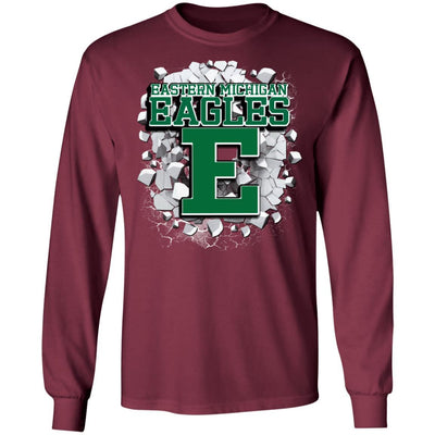 Colorful Earthquake Art Eastern Michigan Eagles T Shirt