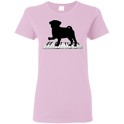 Pug Playing Piano Music T Shirts V2