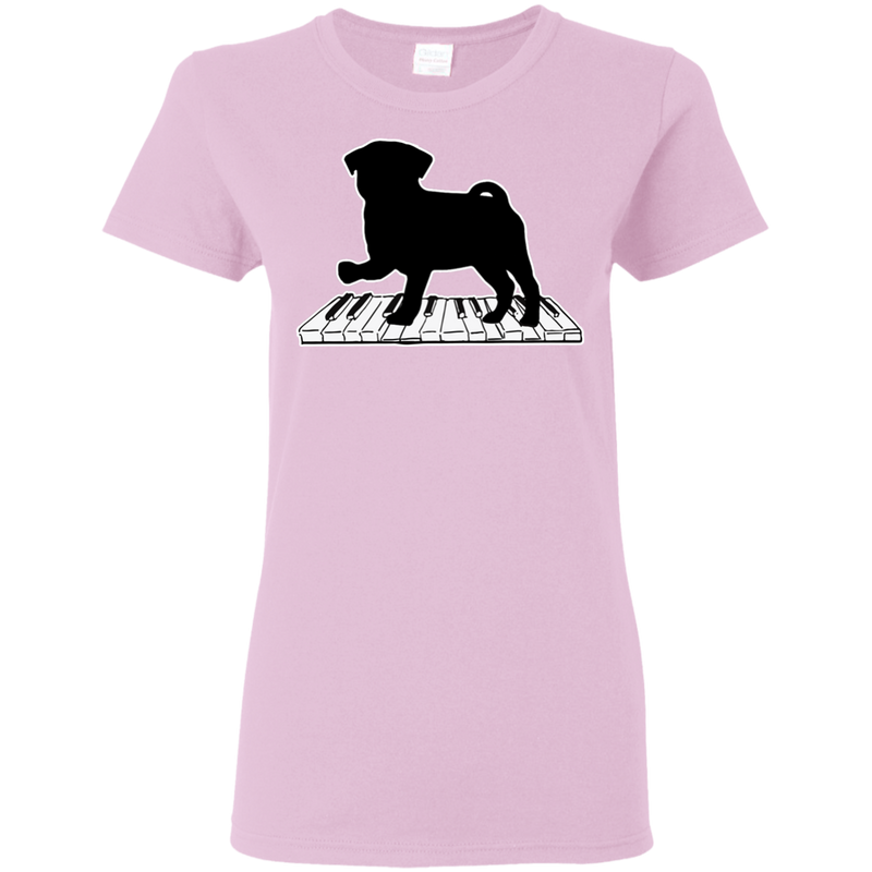 Pug Playing Piano Music T Shirts V2
