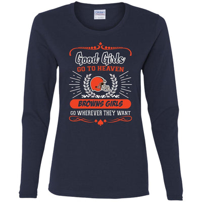 Good Girls Go To Heaven Cleveland Browns Girls T Shirts