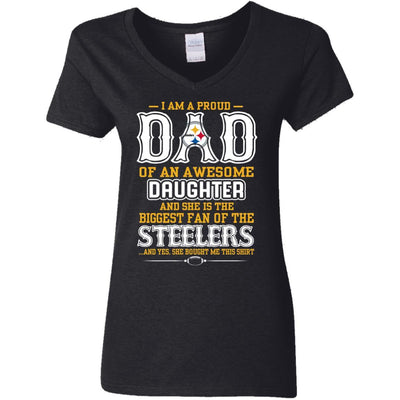 Proud Of Dad Of An Awesome Daughter Pittsburgh Steelers T Shirts