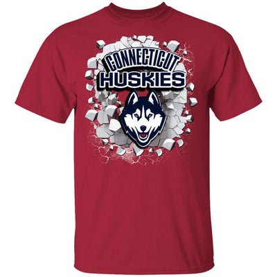 Colorful Earthquake Art Connecticut Huskies T Shirt