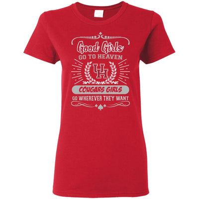 Good Girls Go To Heaven Houston Cougars Girls T Shirts