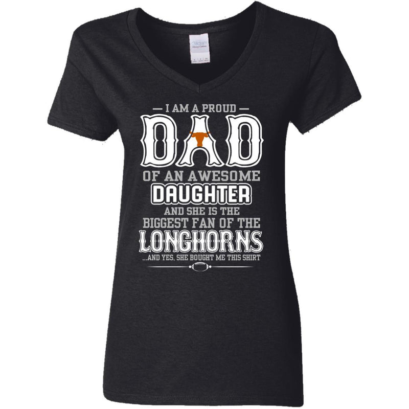 Proud Of Dad Of An Awesome Daughter Texas Longhorns T Shirts