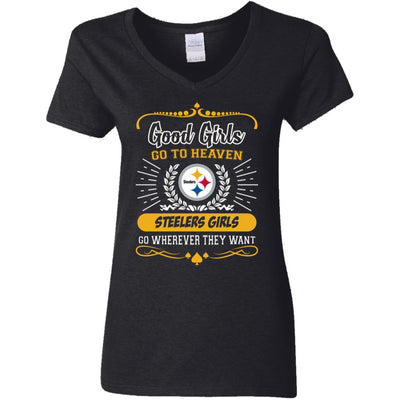 Good Girls Go To Heaven Pittsburgh Steelers Girls T Shirts