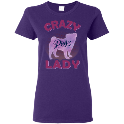 Crazy Pug Lady T Shirts