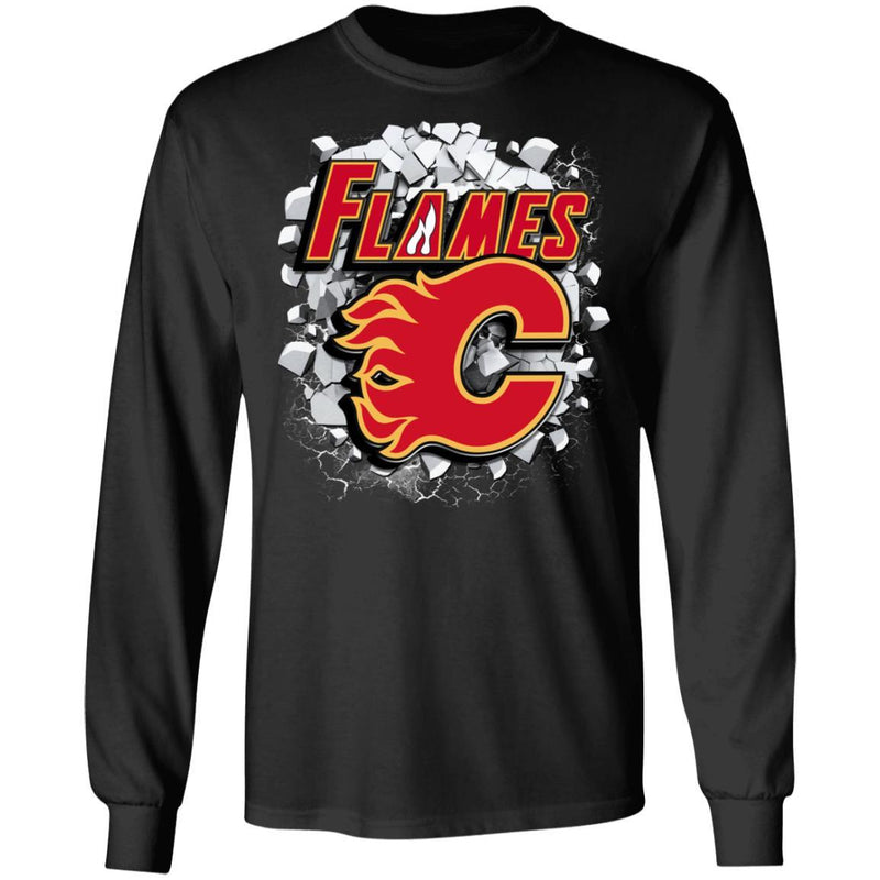 Colorful Earthquake Art Calgary Flames T Shirt