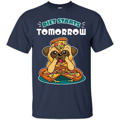 Diet Starts Tomorrow Pug T Shirts