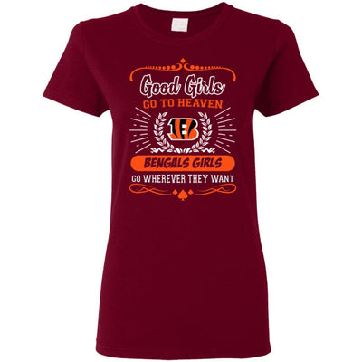 Good Girls Go To Heaven Cincinnati Bengals Girls T Shirts