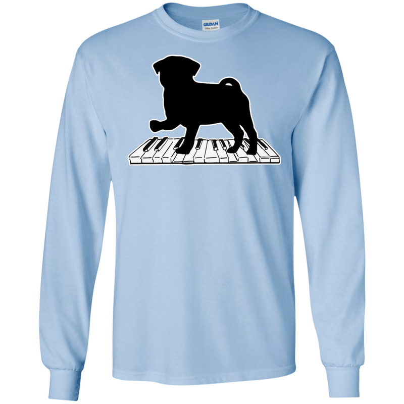 Pug Playing Piano Music T Shirts V2