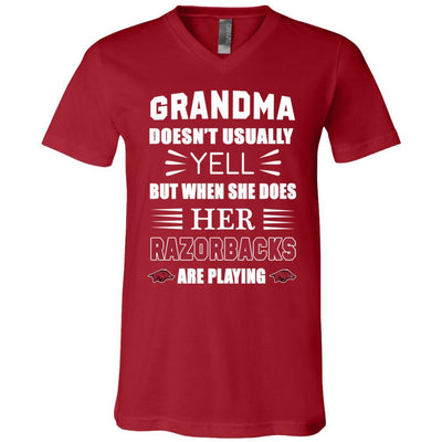 Grandma Doesn't Usually Yell Arkansas Razorbacks T Shirts