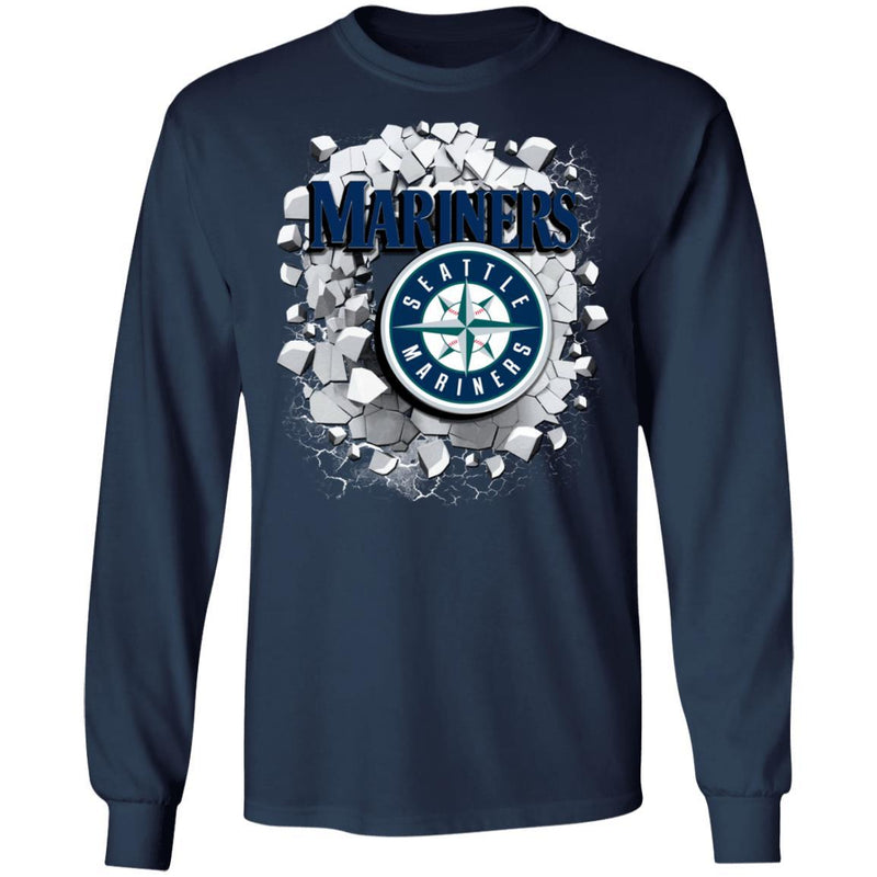 Colorful Earthquake Art Seattle Mariners T Shirt