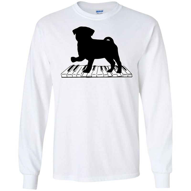 Pug Playing Piano Music T Shirts V2