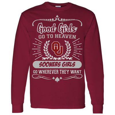 Good Girls Go To Heaven Oklahoma Sooners Girls T Shirts