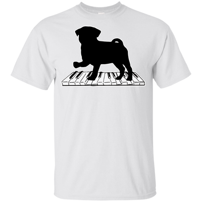 Pug Playing Piano Music T Shirts V2