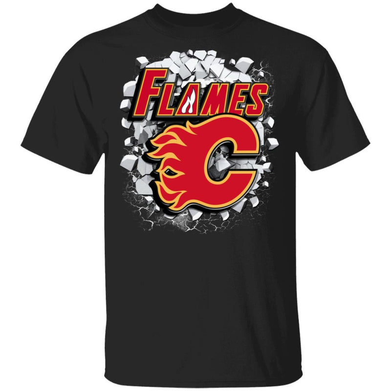 Colorful Earthquake Art Calgary Flames T Shirt