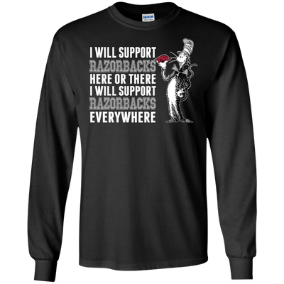 I Will Support Everywhere Arkansas Razorbacks T Shirts