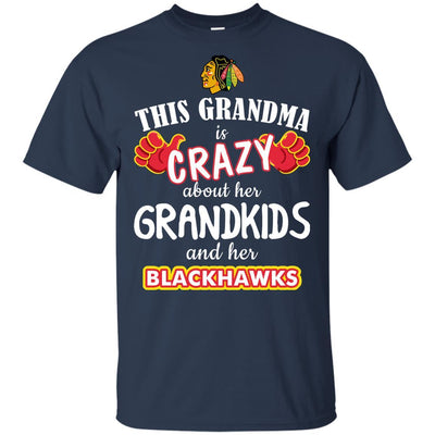 Funny This Grandma Is Crazy About Her Grandkids And Her Blackhawks T Shirts