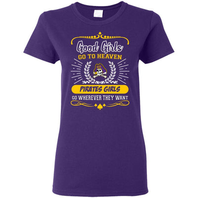 Good Girls Go To Heaven East Carolina Pirates Girls T Shirts