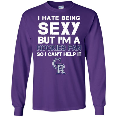I Hate Being Sexy But I'm Fan So I Can't Help It Colorado Rockies Purple T Shirts