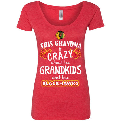 Funny This Grandma Is Crazy About Her Grandkids And Her Blackhawks T Shirts