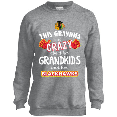 Funny This Grandma Is Crazy About Her Grandkids And Her Blackhawks T Shirts