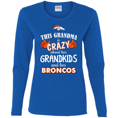 Funny This Grandma Is Crazy About Her Grandkids And Her Broncos T Shirts