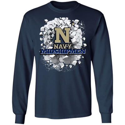 Colorful Earthquake Art Navy Midshipmen T Shirt
