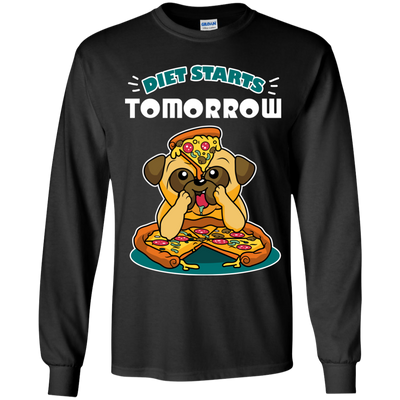 Diet Starts Tomorrow Pug T Shirts