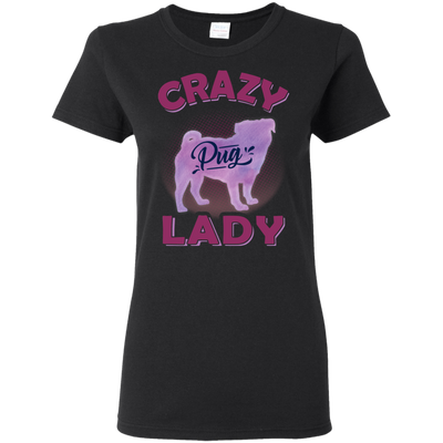 Crazy Pug Lady T Shirts