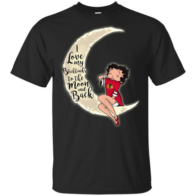 BB I Love My Chicago Blackhawks To The Moon And Back T Shirt - Best Funny Store