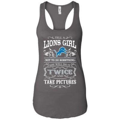 She Will Do It Twice And Take Pictures Detroit Lions T Shirt