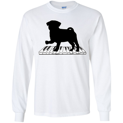 Pug Playing Piano Music T Shirts V2