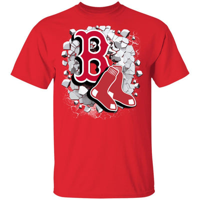 Colorful Earthquake Art Boston Red Sox T Shirt