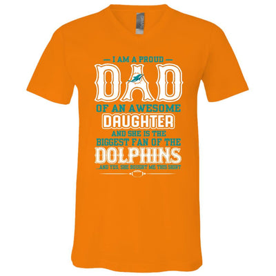 Proud Of Dad Of An Awesome Daughter Miami Dolphins T Shirts