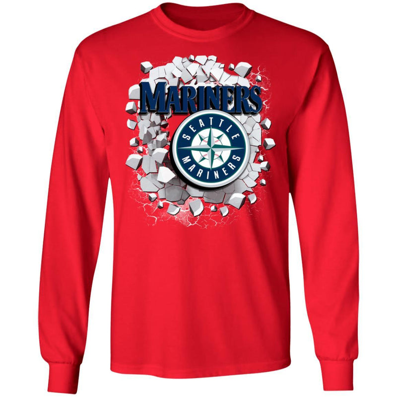Colorful Earthquake Art Seattle Mariners T Shirt