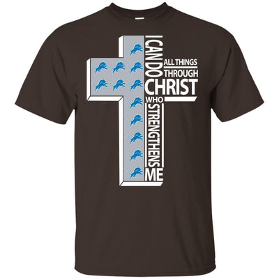 Gorgeous I Can Do All Things Through Christ Detroit Lions T Shirts