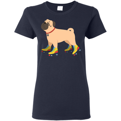 Roller Skating Pug T Shirts