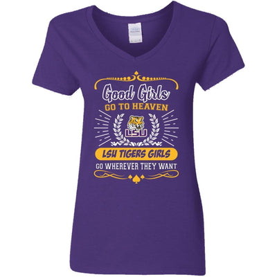 Good Girls Go To Heaven LSU Tigers Girls T Shirts