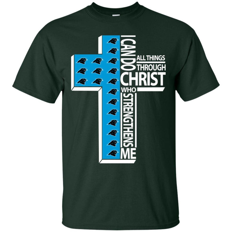 Gorgeous I Can Do All Things Through Christ Carolina Panthers T Shirts